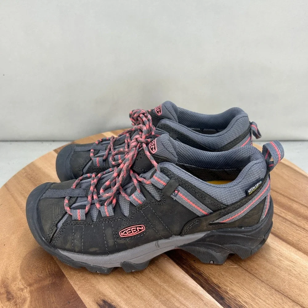 Keen Targhee II Low Hiking Shoes Womens 7 Gray Pink Leather Mesh Trail Outdoor